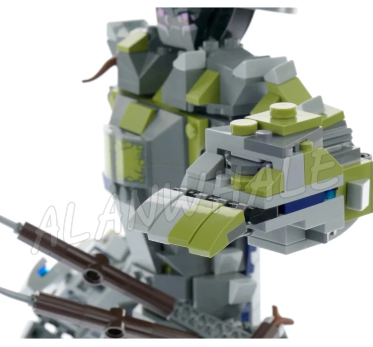 550pcs Shinobi Oni Titan Samurai Mech Harumi Lord Disc Shooter Posable Arms 10937 Building Block toys Compatible With Model