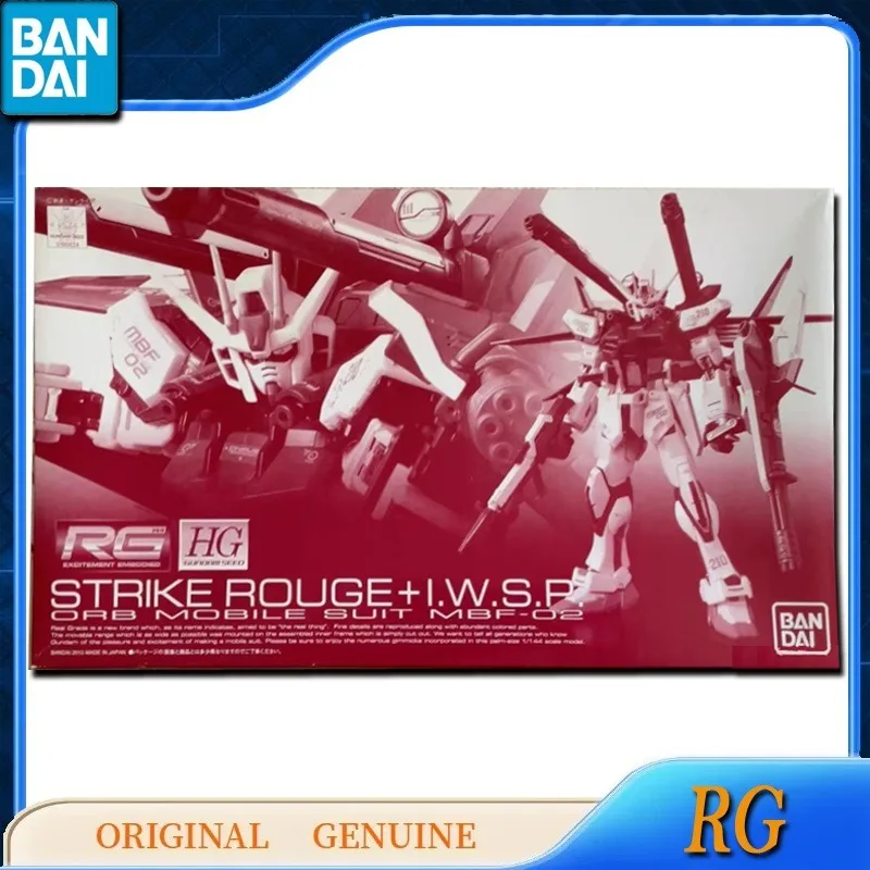 Bandai Original Genuine RG HG STRIKE ROUGE + I.W.S.P. ORB MOBILE MBF-02 Anime Action Figures Toys Gift Assembly Model Ornaments