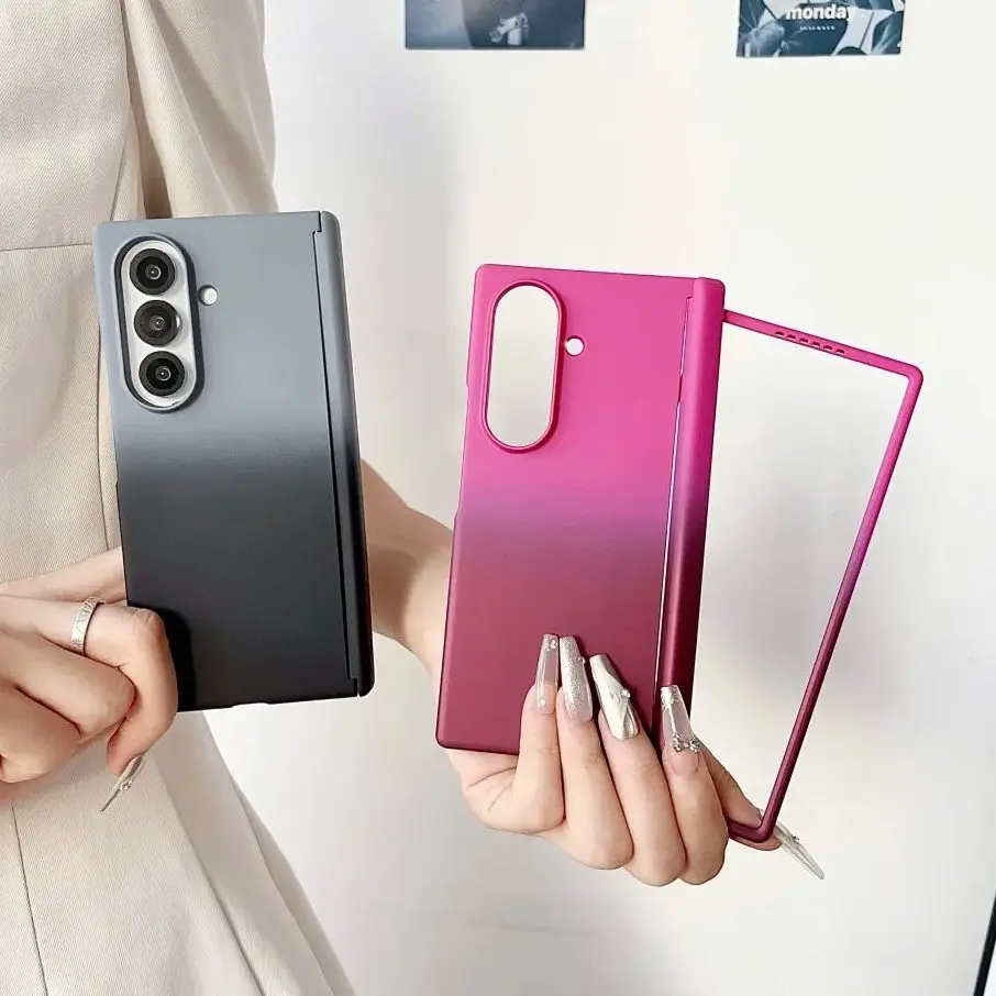 

Gradient Dual Color Phone Case For Samsung Galaxy Z Fold 7 5G Axis Hinge Protective PC Hard Shell Fold7 Back Cover