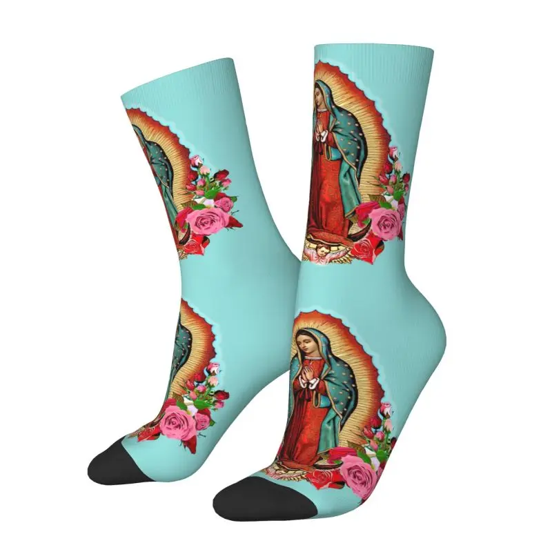 Virgin Mary Of Guadalupe calzini da uomo Unisex Fun Mexico Catholic Saint primavera estate autunno inverno Dress Socks