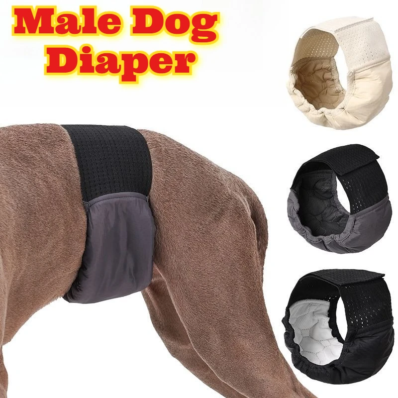 

Washable Male Dog Diapers Reusable Belly Bands House Training Heat Period Hygienic Pet Underwear Behavior Belt Absorbent Puppy