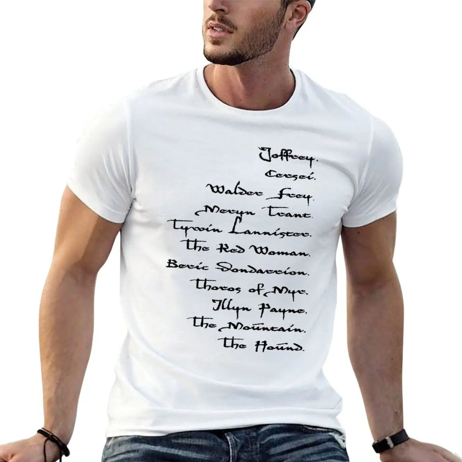 

Arya Stark List T-Shirt man t shirts high quality luxury brand t shirts cotton 100% mens graphic t shirts T-Shirt