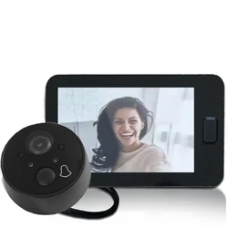 Campanello visivo da 4,3 pollici Visione notturna IR Videocitofono Spioncino per occhi Telecamera spioncino con angolo di 170 gradi Monitor senza batteria