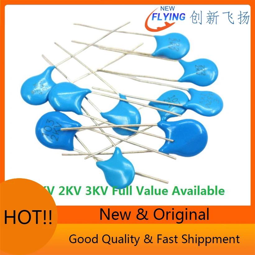 20 шт. 3KV 5p 10P 15P 20P 22P 27P 30P 47P 56P 100P 220P 1nf (102) 2.2nf (222) 4.7nf (472) 10nf (103) 5/10/15/PF керамический конденсатор