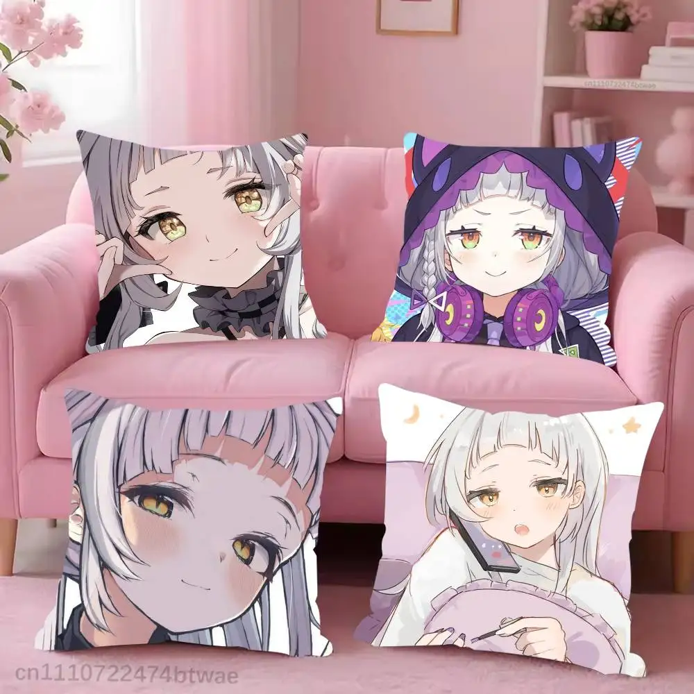 Hololive Murasaki S-Shino Pillow Case For Living Room Bedroom Hotel Pattern Printed Cushion Cover Decorations and Protector