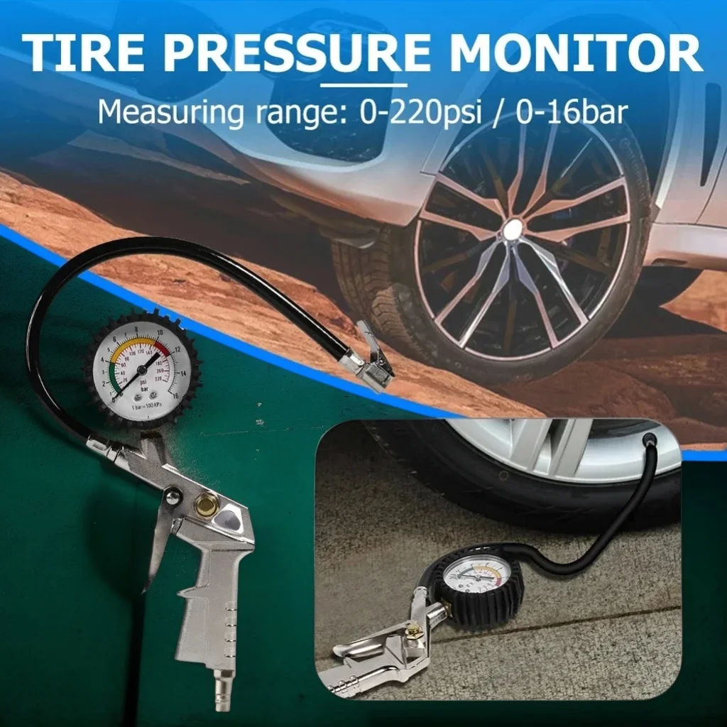 

Professional Tire Pressure Gun - Inflator Pump for Car SUV Motorcycle Air Compressor Use