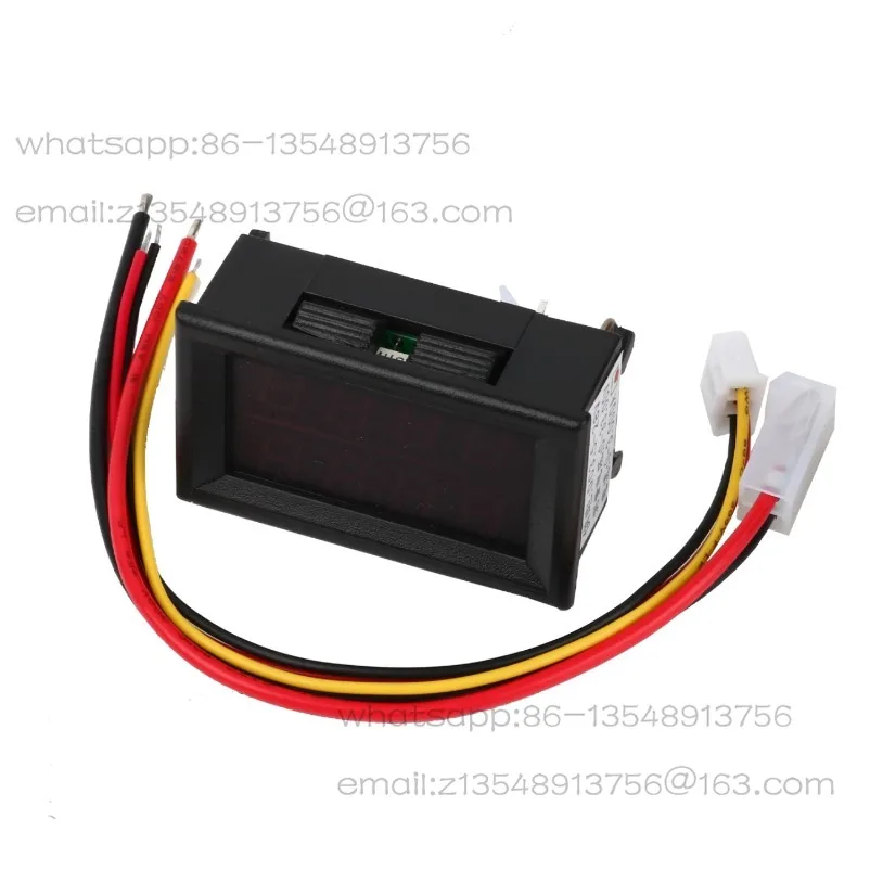 Four-digit Dual Display DC Voltage Ammeter 0-33V 0-3A Dual 4-digit 0.28-inch Two-color LED Digital Tube
