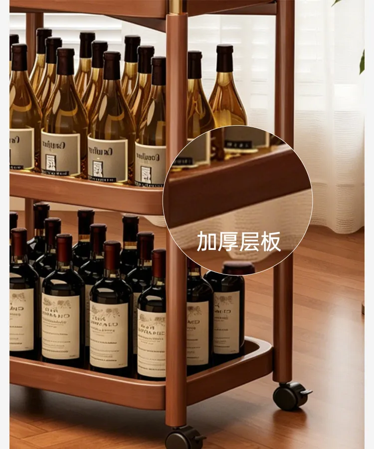 Sofa side side side cabinet antique movable living room trolley shelf coffee table leisure balcony small table image 4