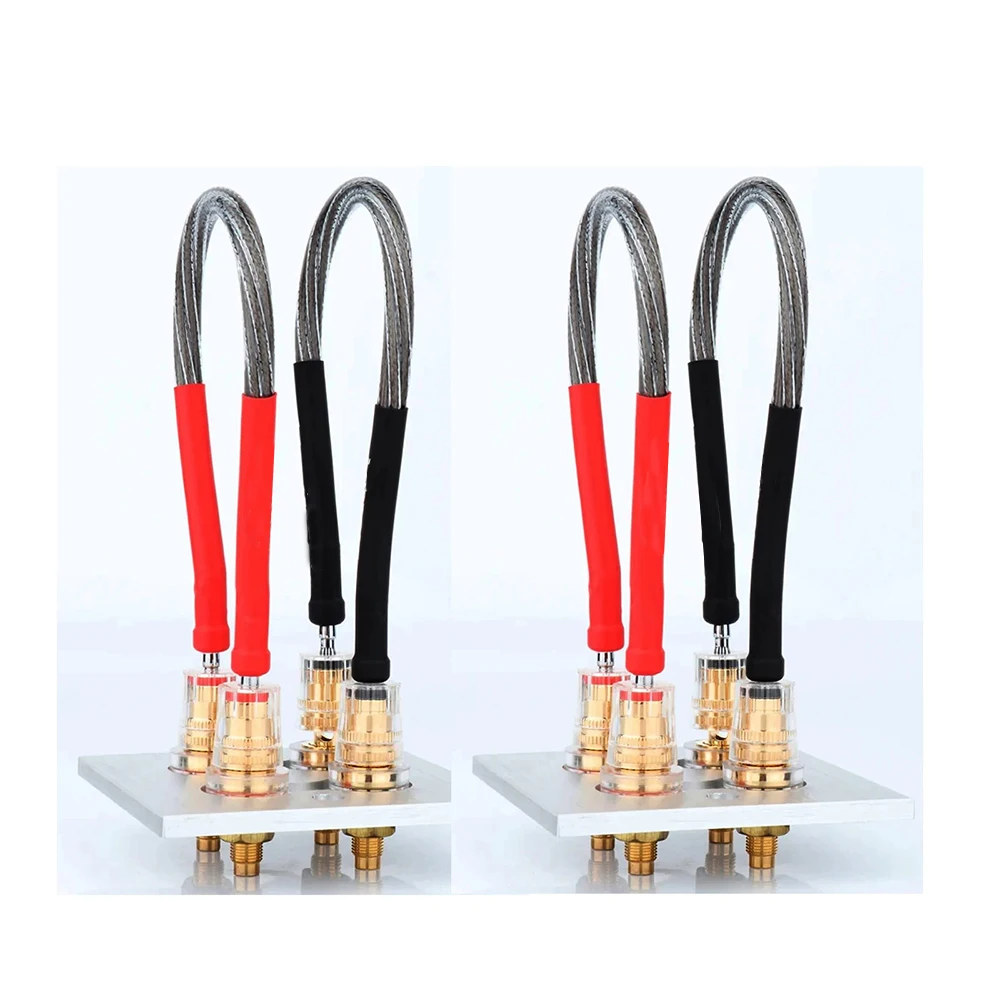 

4PCS Jumper Cable 7N OCC Copper Silver Audio Wire Speaker Cable with Banana to Banana Plugs Bridge Cable
