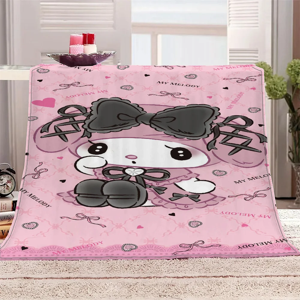 Fluffy Plaid K-Kuromi Kawaii Blanket Bed Luxury Throw Blankets Sofa Decoration Hairy Blankets for Bed Blanket 150cm X 200cm Knee