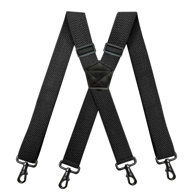 Męskie szelki robocze o dużej wytrzymałości o szerokości 3,5 cm w kształcie litery X z 4 obrotowymi karabińczykami Regulowane elastyczne szelki do spodni snowboardowych dla motocyklistów