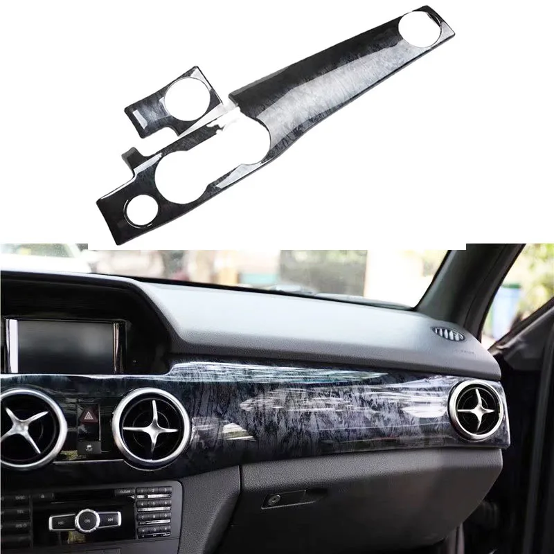 For Mercedes Benz GLK 2013-2015 Black Wooden Color Interior Gear Panel Dashboard Air Vent Cover Car Styling Accessories image 2