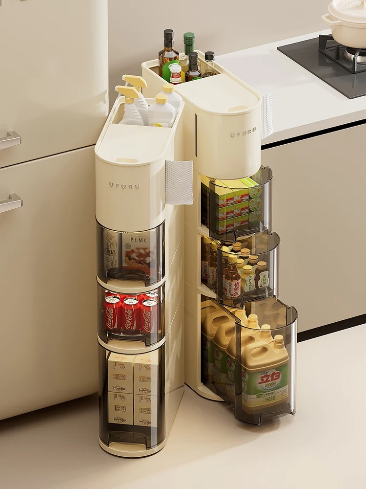 

Multi-Layer Der Sle Mobile Storage Ra Batoom Organizer Kitchen Closet lway Corner Space Saving PP Plastic elf