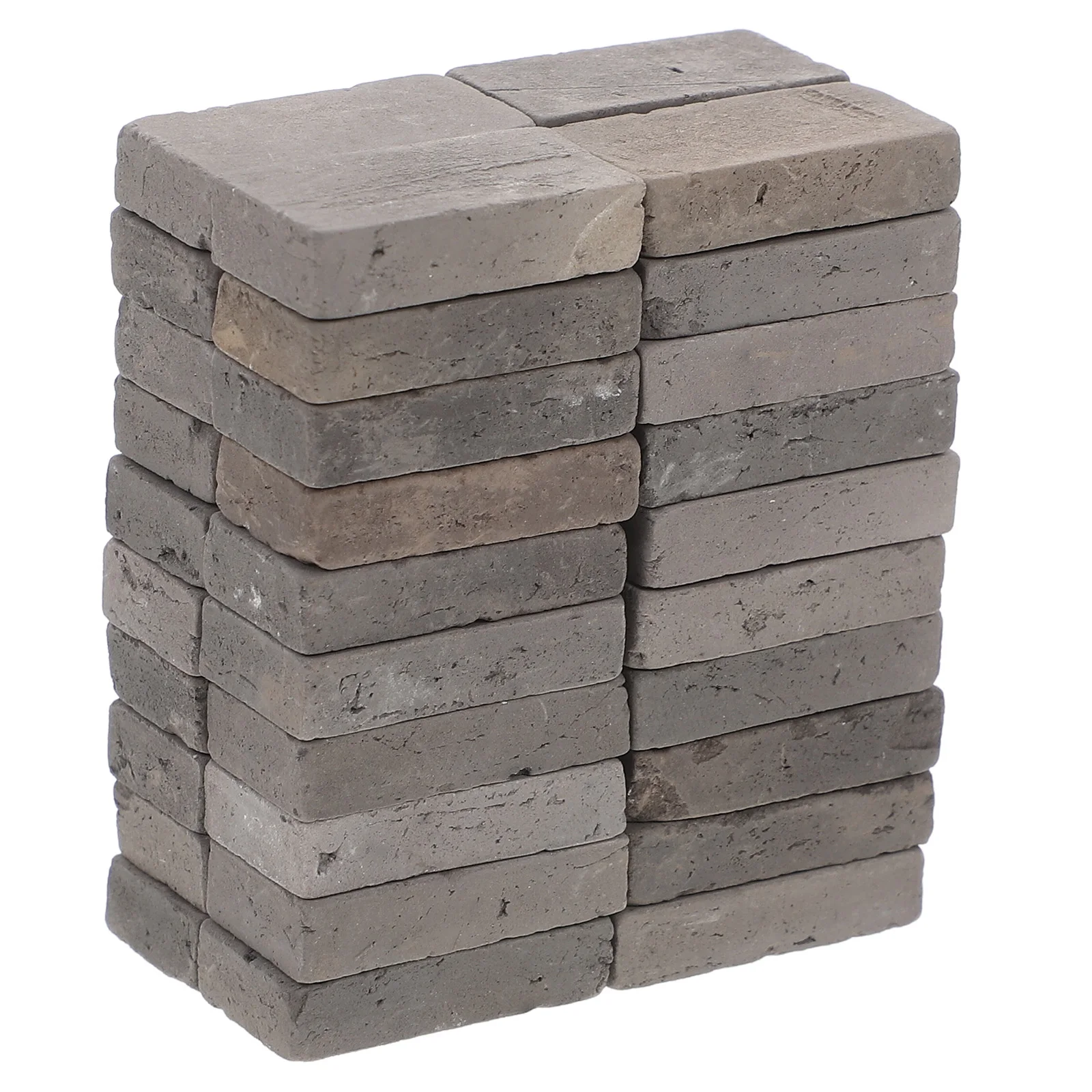 อิฐเทียมสีเทาขนาดเล็ก 40 ชิ้น สำหรับงานฝีมือ บล็อกคอนกรีตปลอมเหมือนจริง อุปกรณ์ก่อสร้าง ของตกแต่งบ้านตุ๊กตา อุปกรณ์จัดสวน ที่อยู่อาศัยสัตว์เลี้ยง