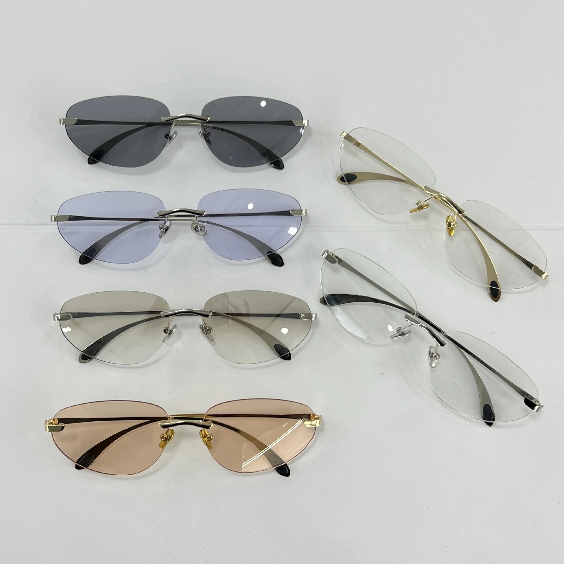 New Women's Sunglasses Individualized Y2K Frameless Sunglasses Brand Designer Metal Korean Styles RT Shades UV400 Protective