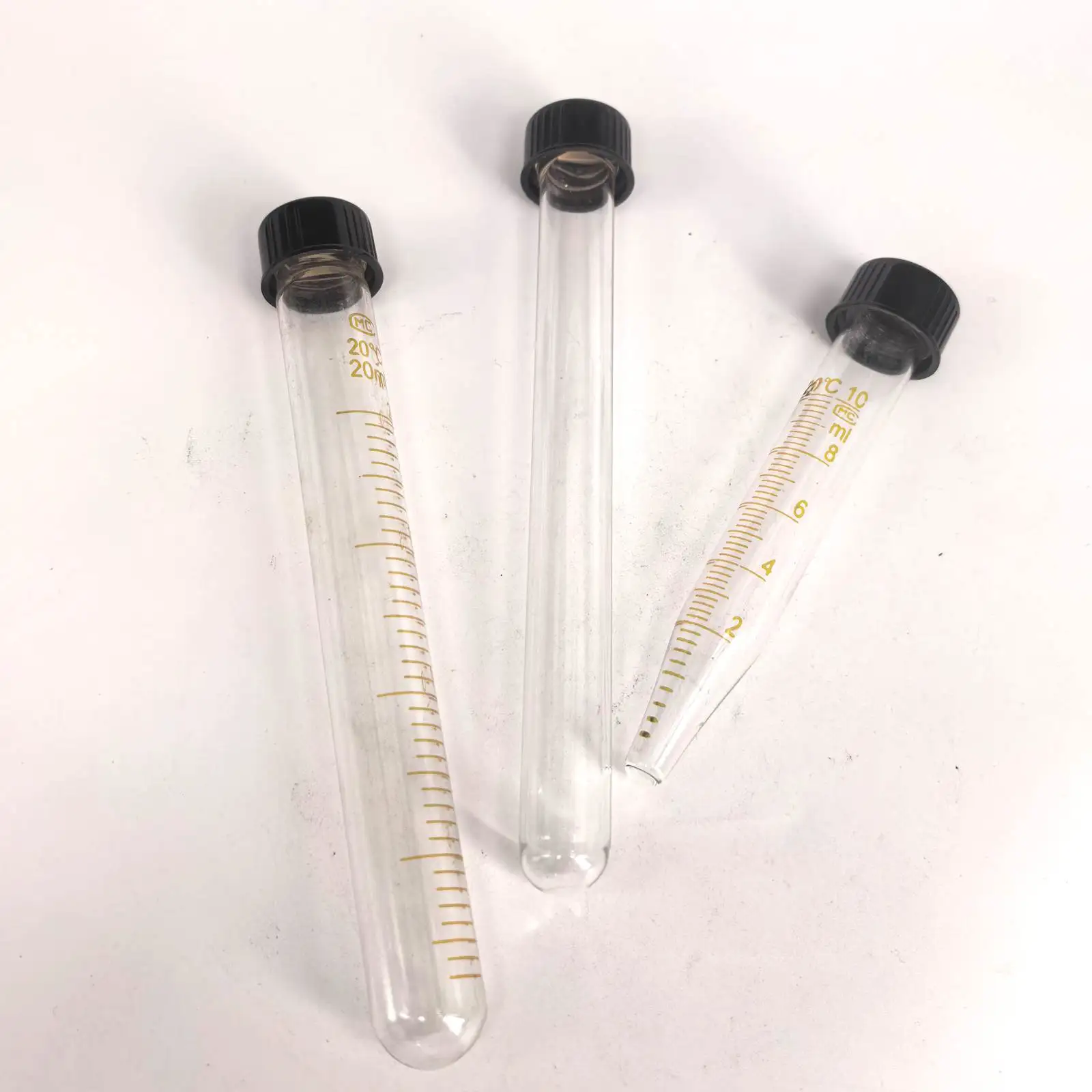 2pcs 5/10/15/20/25/30/50/100ml Clear Glass Test Tube Round/V-Bottom With Screw Cap Lab