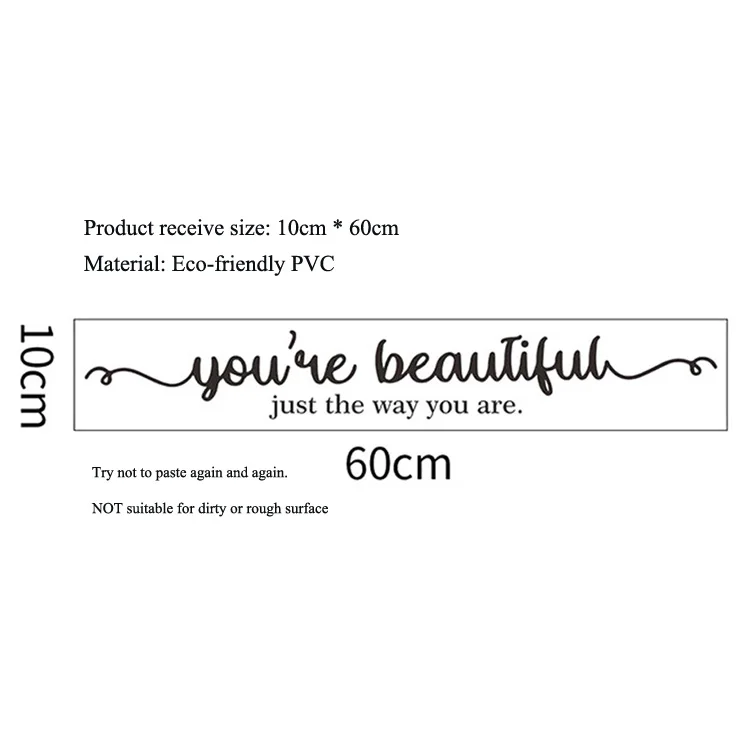 Inspirierende englische Slogans-Wandaufkleber für Badezimmer, Wohnzimmer, Dekoration, Kunst, Tapete, Heim-Make-up-Spiegel, selbstklebende Aufkleber – Detail 1