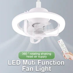 360°Rotating E27 Ceiling Fan Bulb LED Light with Remote  RGB Color Dimmable Ventillator Lamp for Home Lighting AC85-265V