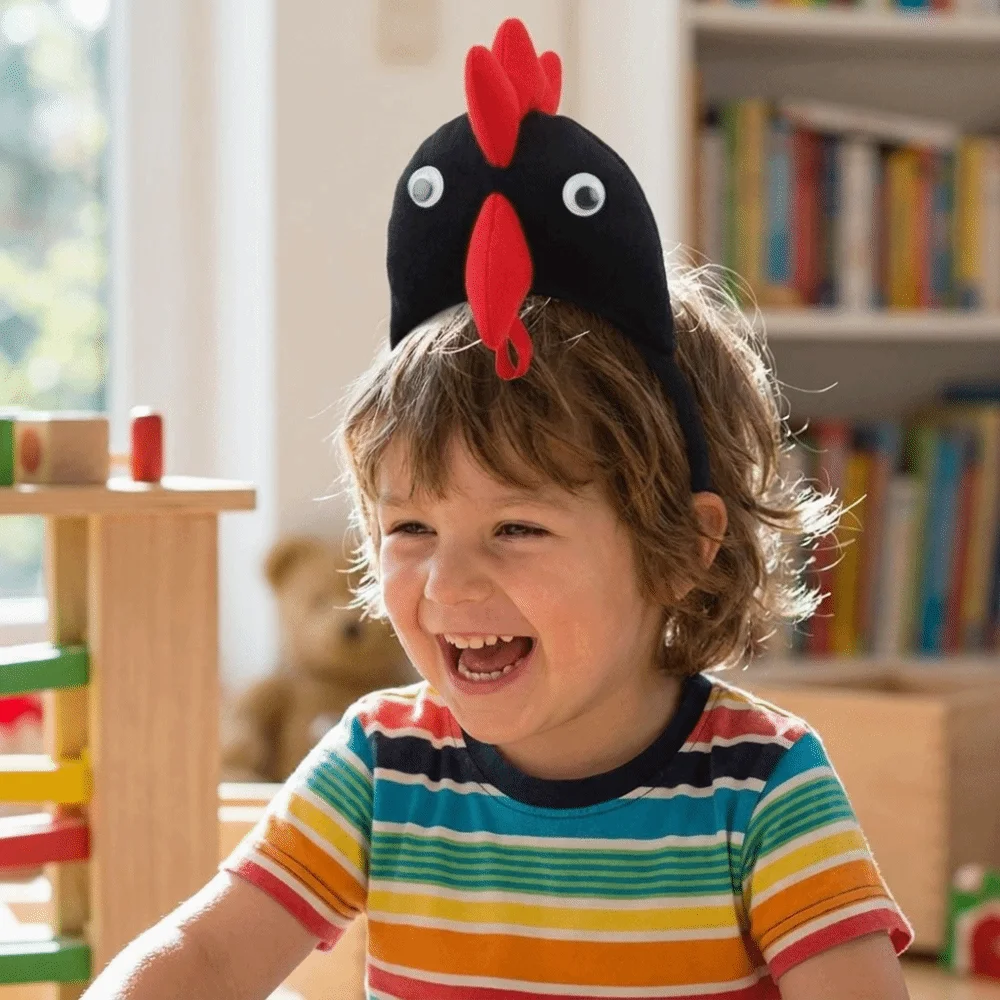 Cartoon Chicken Headband 3D Funny Chick Headwear Cute Adorkable Animal Hair Accessories Kindergarten Performance