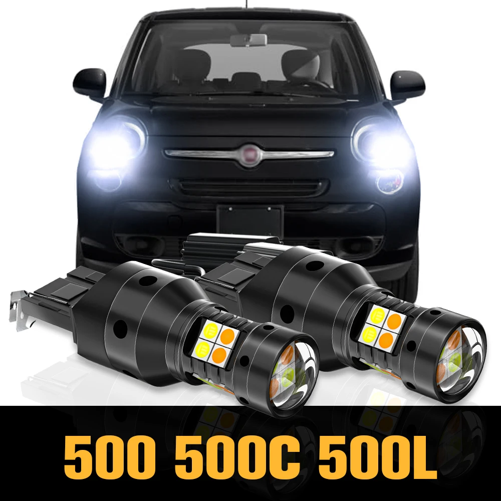 

2pcs Canbus LED Dual Mode Turn Signal+Daytime Running Light DRL Accessories For Fiat 500 500C 500L 2007-2018 2009 2012 2013 2014