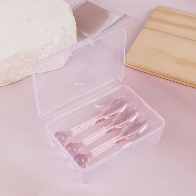 Espátulas acrílicas para cosméticos, cuchara con caja, mascarilla para crema Facial, cuchara mezcladora de barro, herramientas de belleza, rodillo absorbente, aplicador Facial, 1/3 Uds.