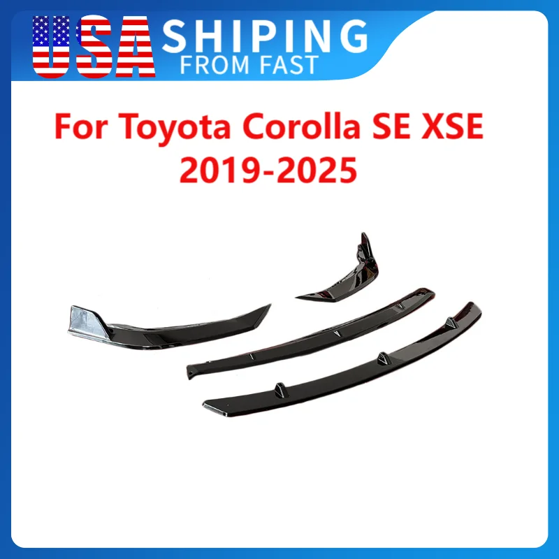 

Front Bumper Splitter Lip Fits For Toyota Corolla SE XSE Hatchback 2019-2025 Front Bumper Diffuser Spoiler Black Car Accessories