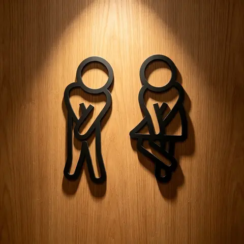 CIFBUY Acrylic 3D WC Toilet Door Sign Modern Self-Adhesive Salon Restaurant Hotel Minimal Wayfinding Wall Sticker Decor