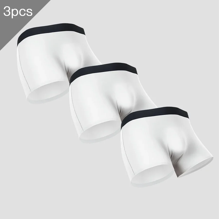 

Panties Men's ice silk four-corner boxer pants Summer thin breathable seamless shorts Boys' sexy underpants