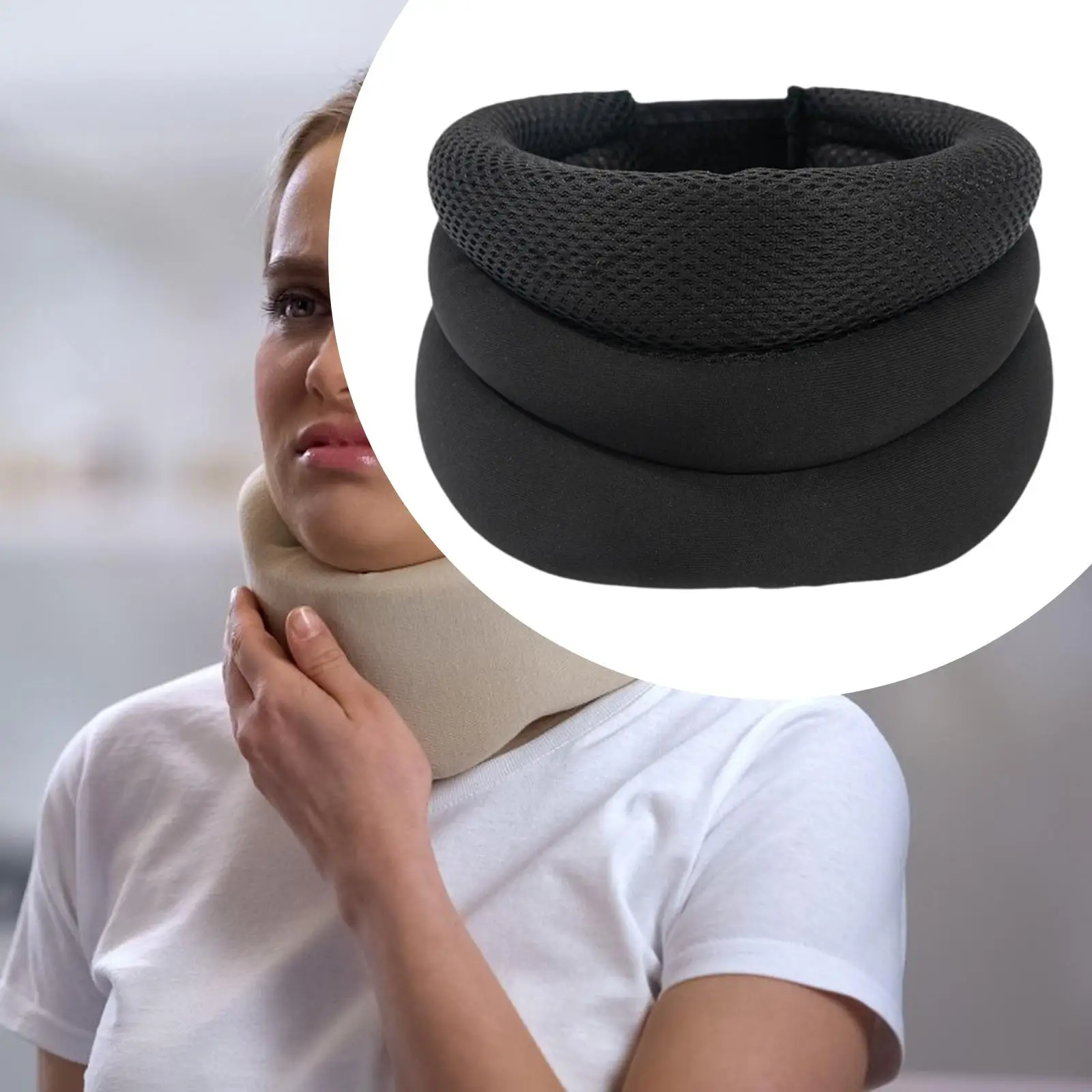 

Neck Support Brace Ergonomic Soft Neck Collar for Sleeping Reading Airplane