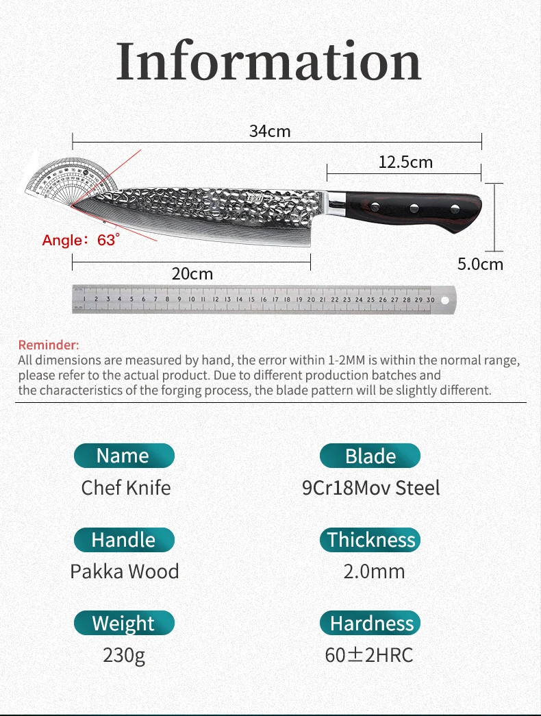 FINDKING Raven Series Damascus Steel Edge 8 Inch Gyuto Chef Knife Sharp Kitchen Knife Japanese Cutting Knives Pakka Wood Handle