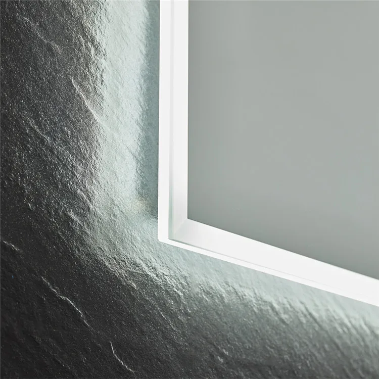 Rechteckiger LED-Bade-Make-up-Spiegel, Antibeschlagspiegel mit Sensor-Touch