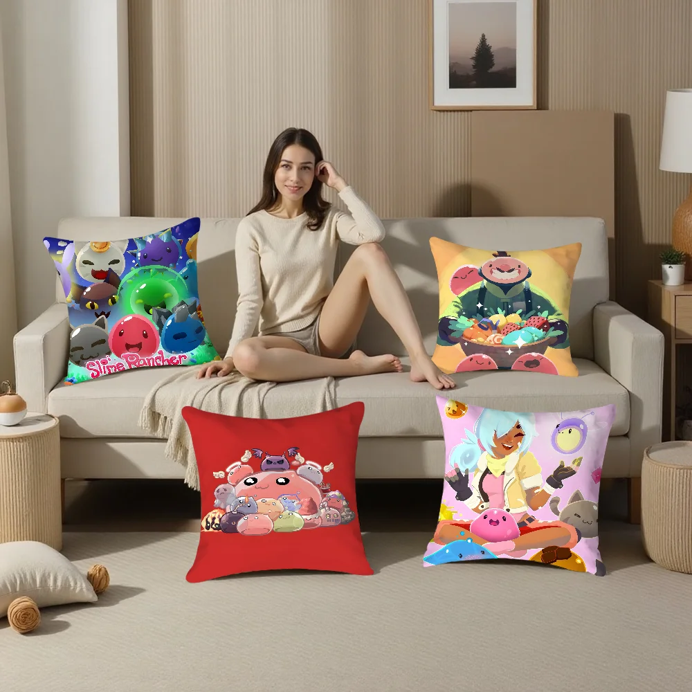 S-Slime R-Ranchers Game Pillow Case Plush Fabric Soft Pillowcase Double Sided Print Sofa Cushion Cover Throw Pillow Cover