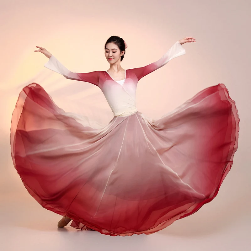 Klasyczna sukienka z gazy do tańca Chiński taniec ludowy Praktyka Występ Starożytne stroje narodowe Scena Dancewear Yangge Clothes