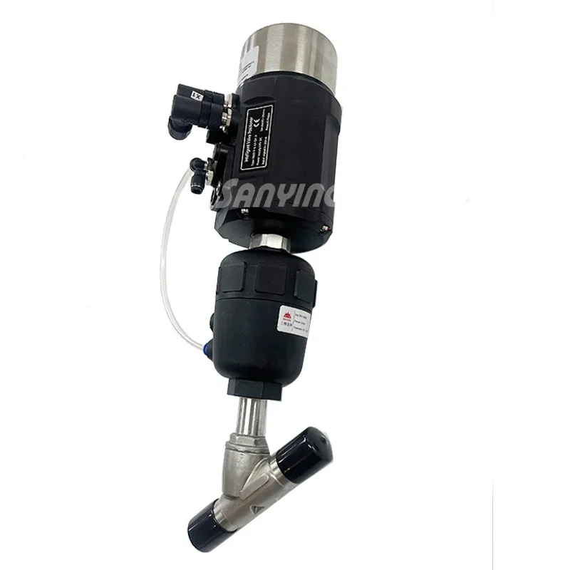 Y Type Actuator Pneumatic Angle Seat Valve with Positioner with Locator Corner Seat Valve for Pharam