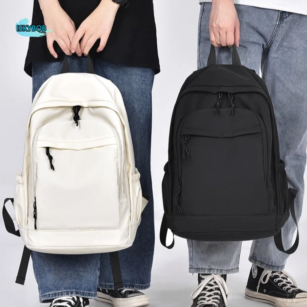 

Casual Large Capacity Laptop Backpack Oxford Cloth Multi-pocket Student School Bag Leisure Solid Color Travel Knapsack Unisex