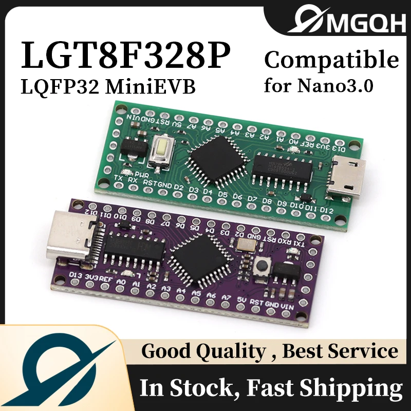 LGT8F328P-LQFP32 MiniEVB TYPE-C MICRO USB Compatible With ATMEGA328 Nano V3.0 LGT8F328P CH9340C / HT42B534-1 SOP16 For Arduino