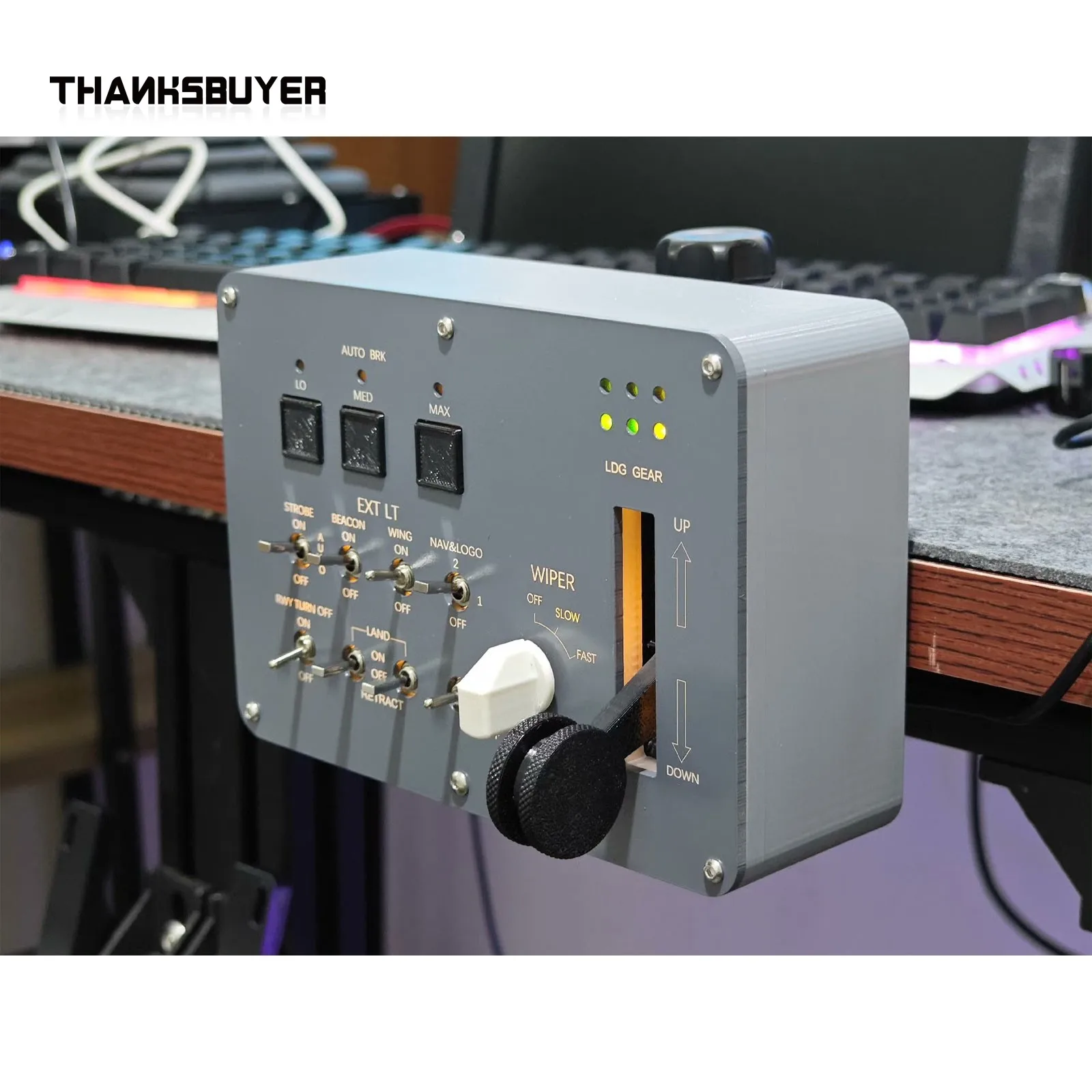 Obudowa sterująca podwoziem lądowym z PETG, drukowana w technologii 3D, do symulatora wyścigów lotniczych FENIX320 z 2020 roku.