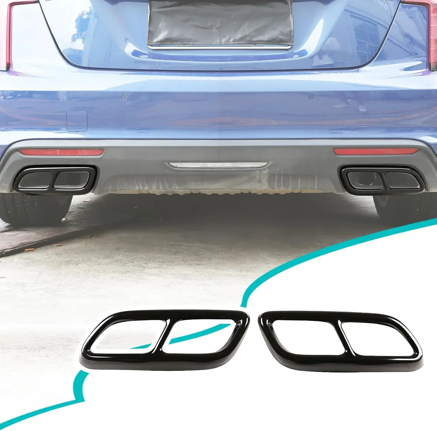 

Stainless Car Tail Throat Exhaust Pipe Muffler Cover For Cadillac CT4 CT5 2020-2023 CT6 2023-2025 Tail Exhaust Trim Accessories