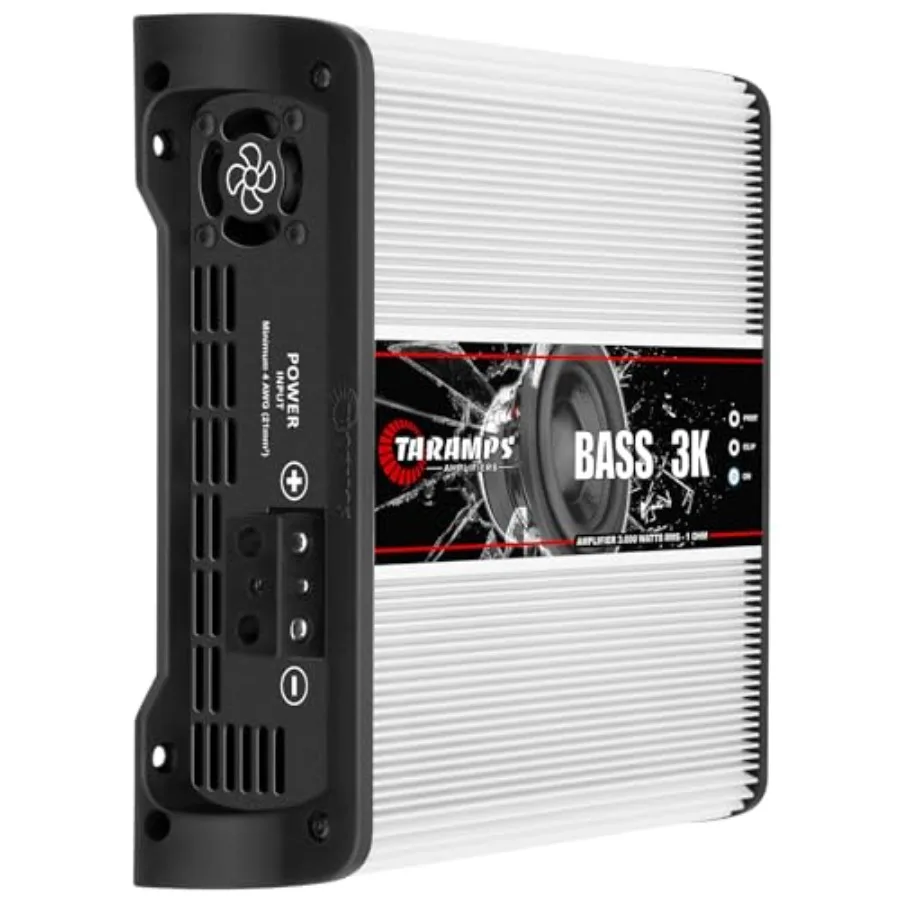 Car Audio Amplifier For Subwoofers, Aluminum Alloy, Black, 3000W RMS Power Output