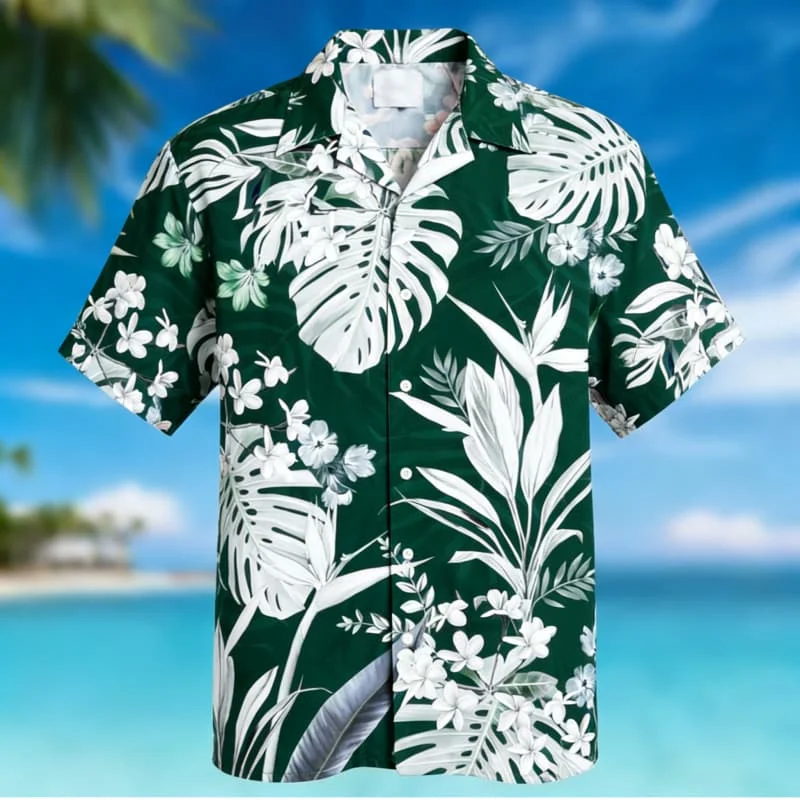 Men's Premium Hawaiian Floral Print Button Up Shirt Versatile Summer Look For Hawaii Vacation Pool Party Outdoor Adventure