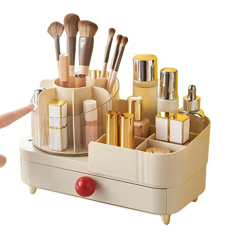 Cosmetic Storage Rack Rotating Makeup Organizer Rotating Makeup Countertop Organizer Makeup Brush Holder Cosmetic Display Case