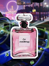 Car Aromatherapy Perfume Air Freshener Japanese Cartoon Anime Rearview Mirror Fragrance Pendant Toilet Air Outlet Pink Bottle