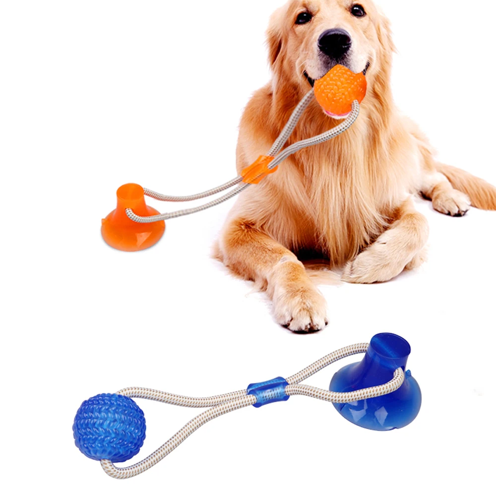 

Dog Interactive Suction Cup Push TPR Ball Toys Elastic Ropes Dog Tooth Cleaning Chewing Playing IQ Treat Toys Pet Puppy Supplies