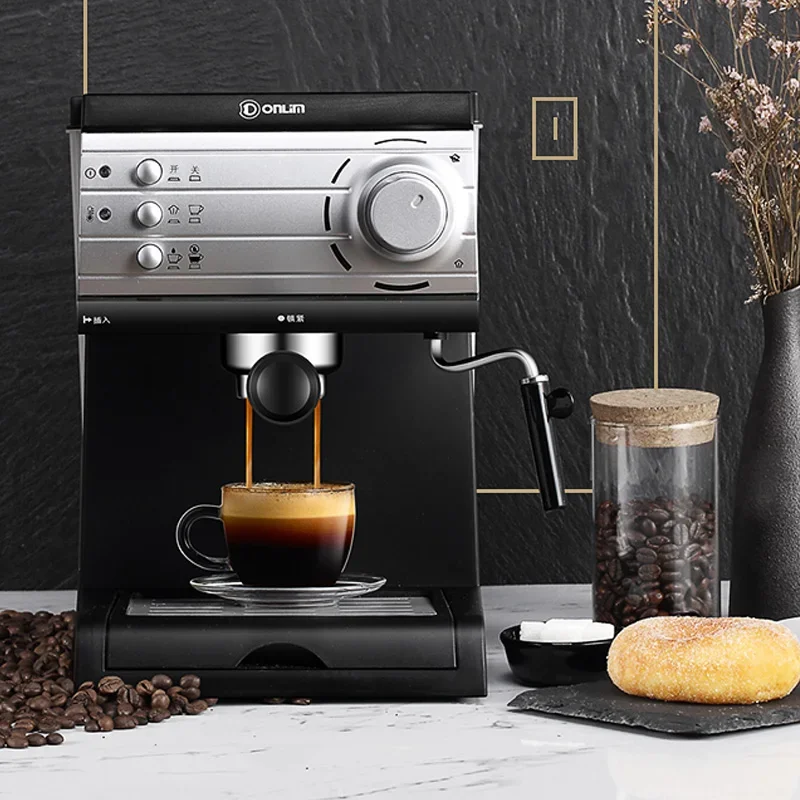 Donlim 20 Bar Coffee Machine Espresso Semiautomatic  Maker Steam Milk Foam Instant Dissolution espresso coffee maker 1.5L