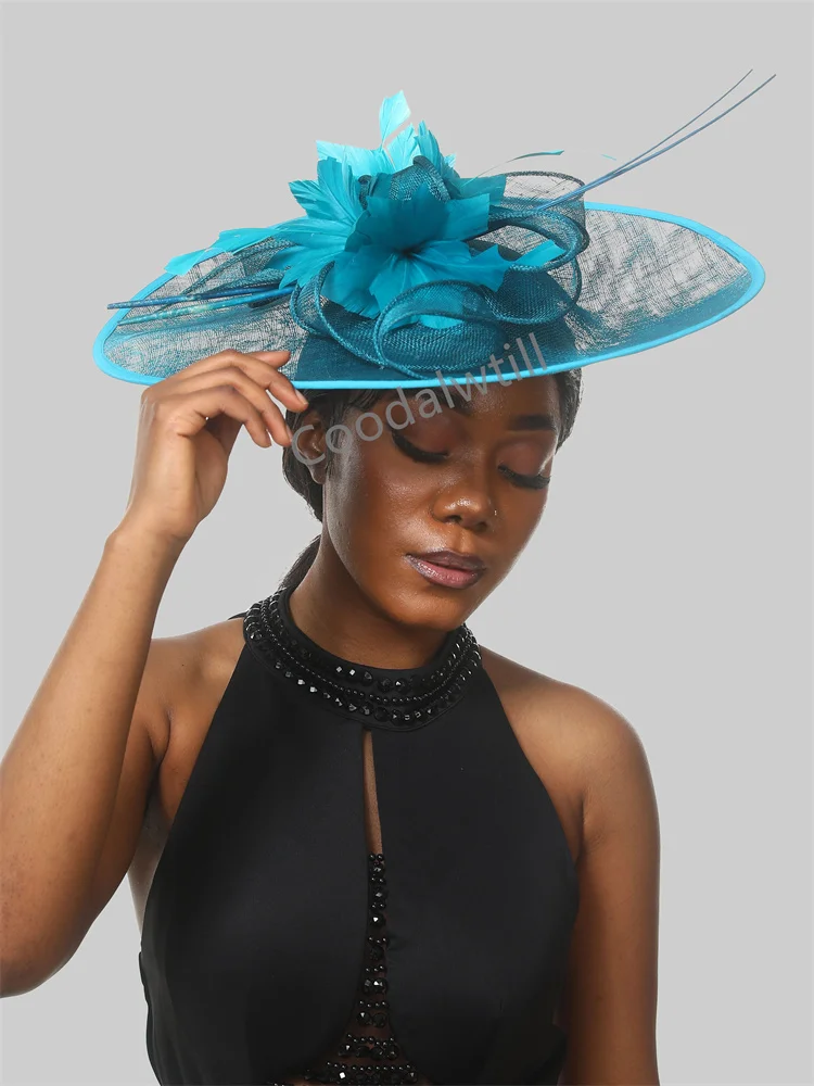 

Ladies Big Fascinator Hat Women Wedding Kentucky Derby Headpiece Ladies Party Church Millinery Cap Large Chapeau Cap Femme