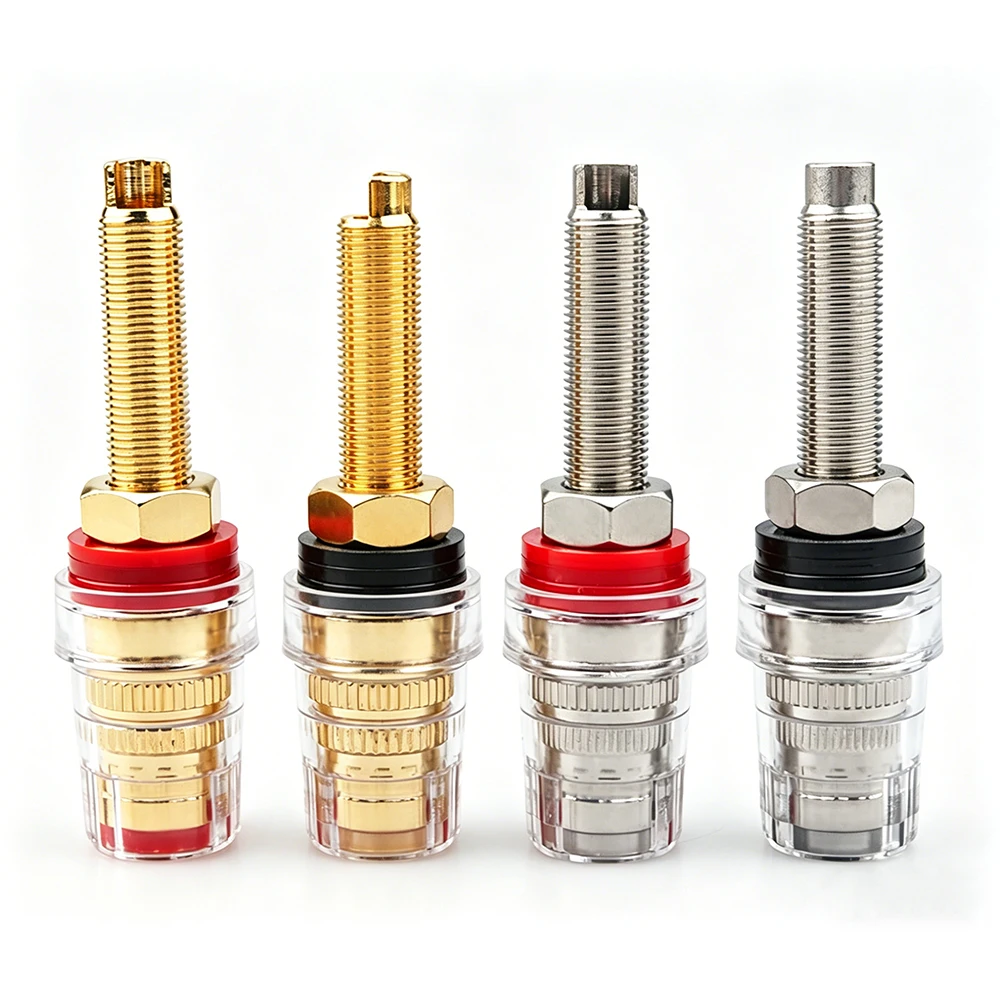 HIFI Amplifier Pure Copper Gold/rhodium-Plated Banana Socket DIY Speaker Terminal Connector Binding Post Junction Box