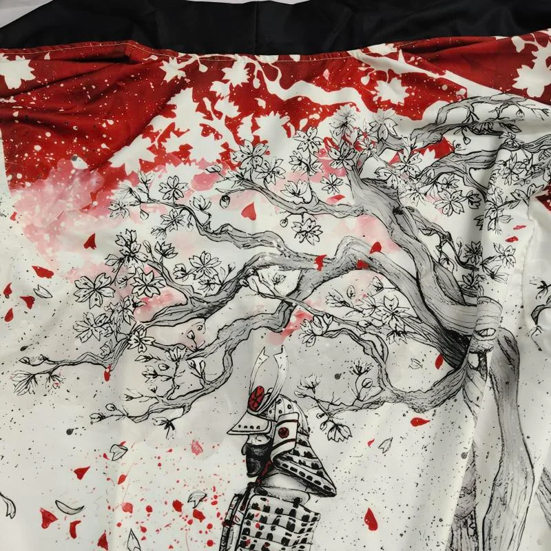 Japanese Traditional Kimono Yukata Samurai Unique Petal Print Loose Unisex Traditional Haori Cosplay Kimono Cardigan Jacket