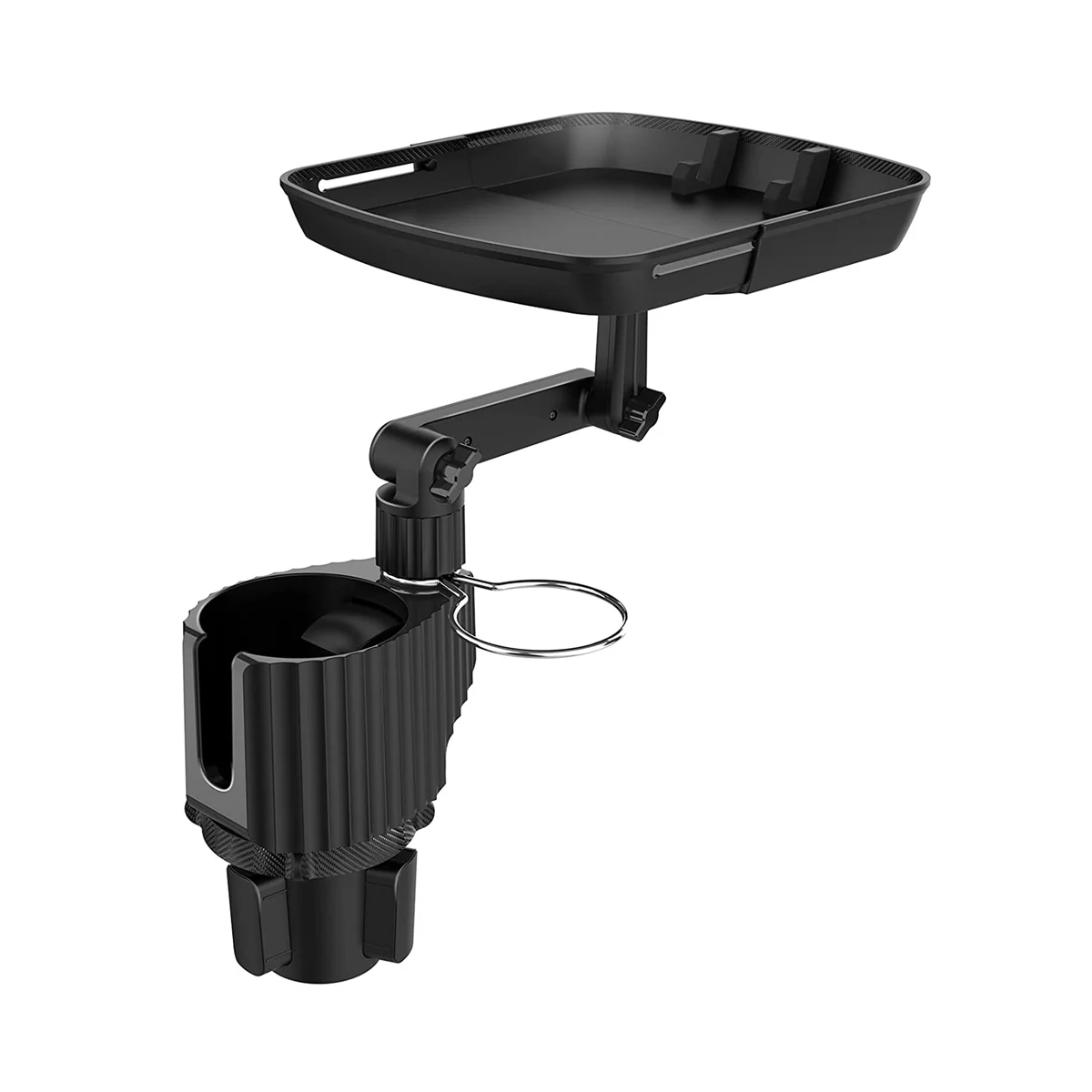 Car Cup Holder Expander with Detachable Tray, Multifunctional Car Food Tray Table for Eating with Dual Cup Holder