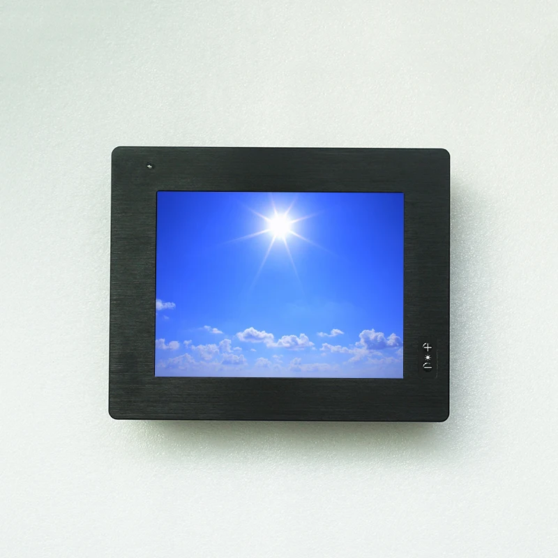 

12V 24V DC Input 8 inch 1000nits resistive touch screen monitor with light sensor