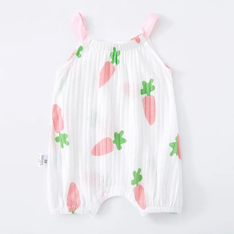 Summer Thin Camisole Jumpsuit Vest Princess Khaki Cute Girl Treasure Bag Fart Clothes Baby Summer Clothing